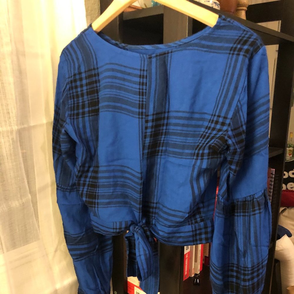 [Wild Fable] Plaid Long-sleeve Crop